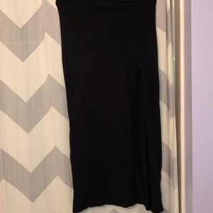 Black maxi skirt with side split